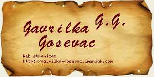 Gavrilka Goševac vizit kartica